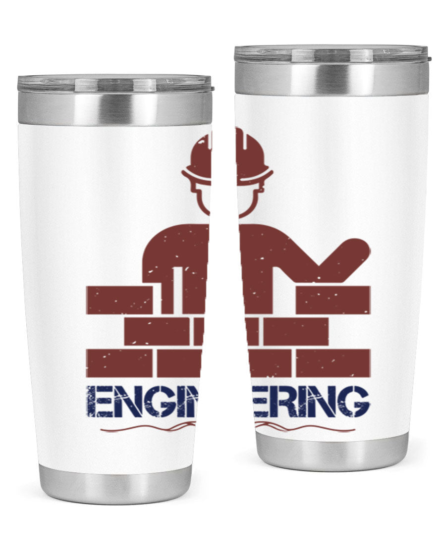 Engineering Style 58# Tumbler in stainless steel with a copper lining, showcasing its sleek design and drink-thru lid.