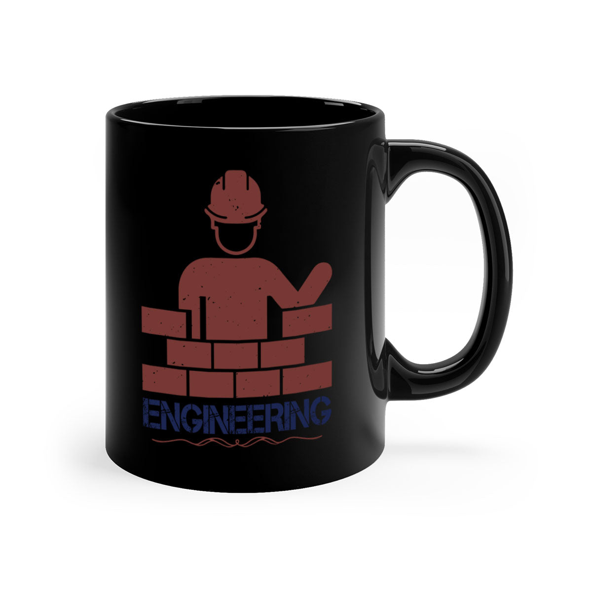 Engineering Style 58# Mug featuring a glossy finish, colored handle, and interior, available in multiple colors and sizes.