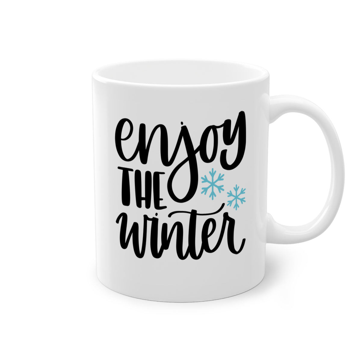 Enjoy The Winter340# Mug featuring a glossy finish, colored handle, and interior, available in five vibrant colors.