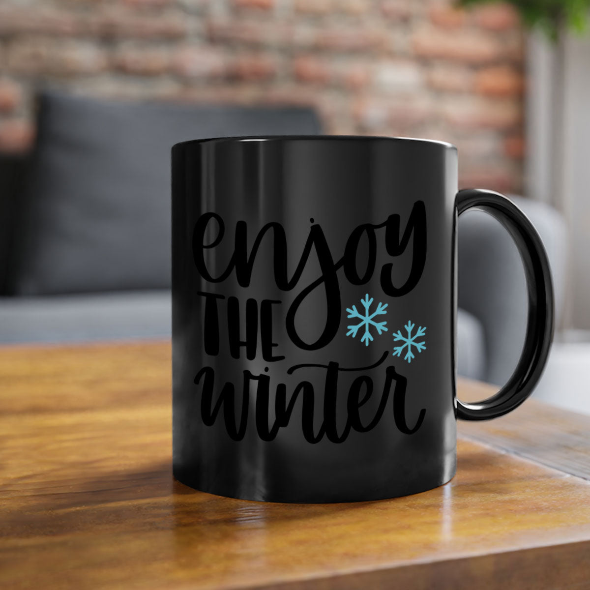 Enjoy The Winter340# Mug featuring a glossy finish, colored handle, and interior, available in five vibrant colors.