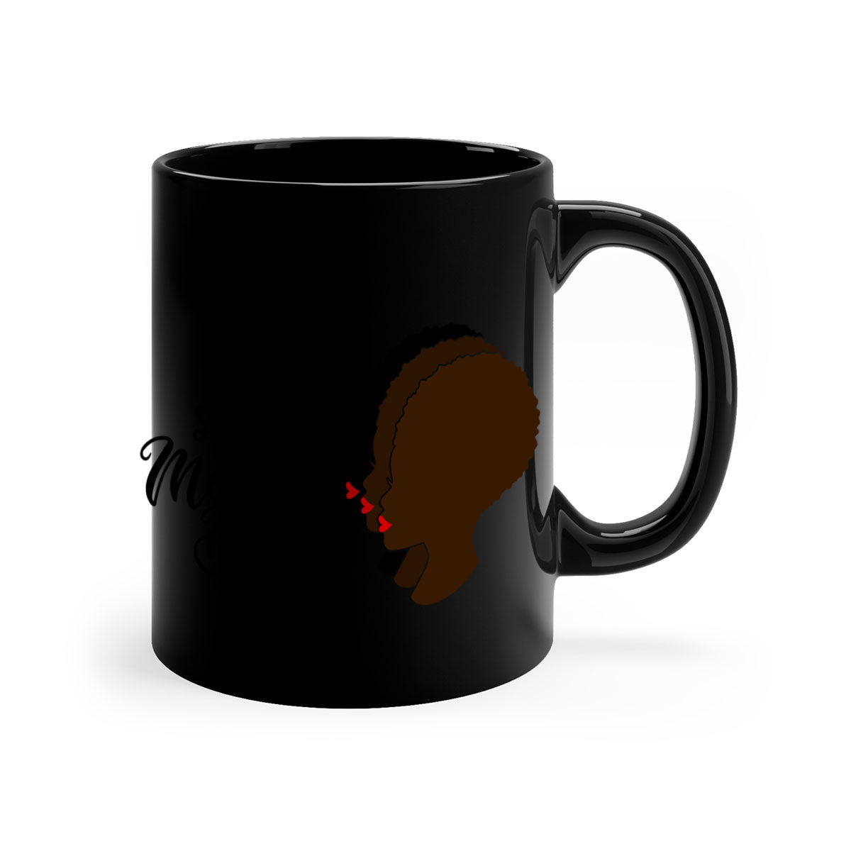 Envy Worth Shades of Melanin Style 39# Mug featuring a glossy finish, colored handle, and interior in vibrant colors.