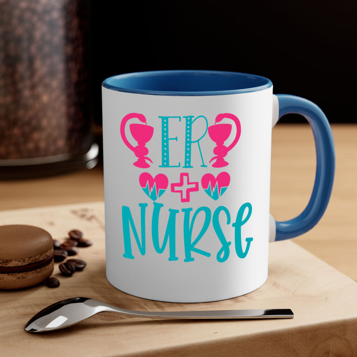 ER Nurse Style 387# Mug featuring a two-tone design with a colored handle and glossy finish, available in multiple colors.