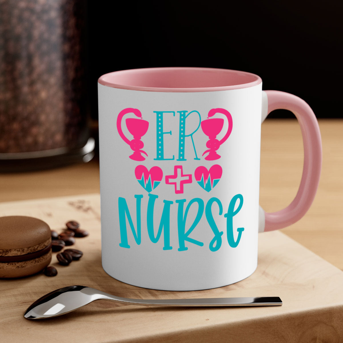 ER Nurse Style 387# Mug featuring a two-tone design with a colored handle and glossy finish, available in multiple colors.