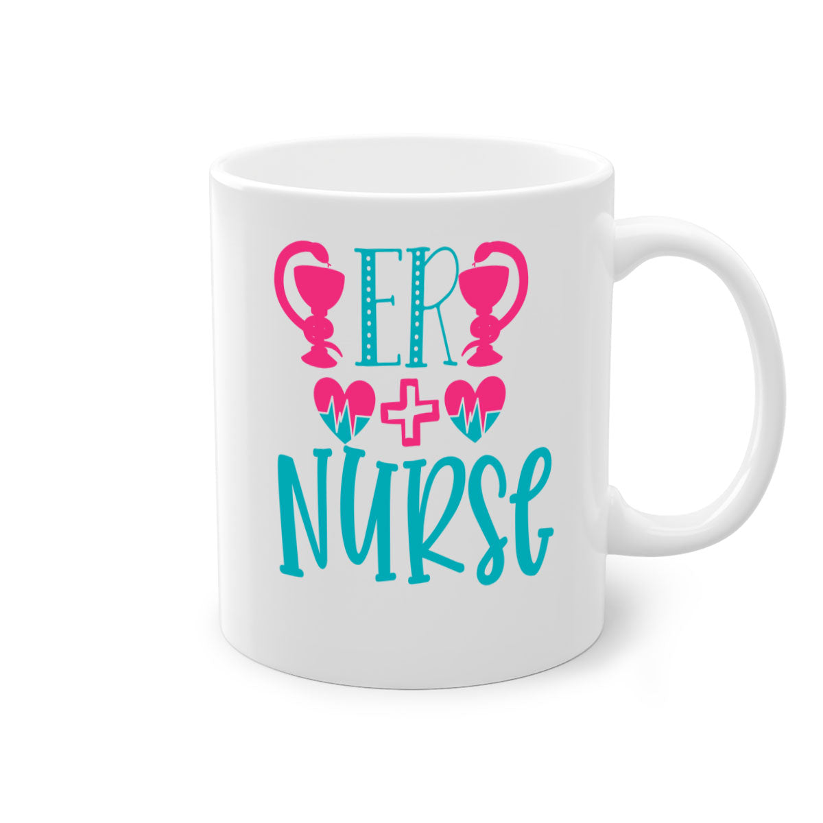 ER Nurse Style 387# Mug featuring a two-tone design with a colored handle and glossy finish, available in multiple colors.