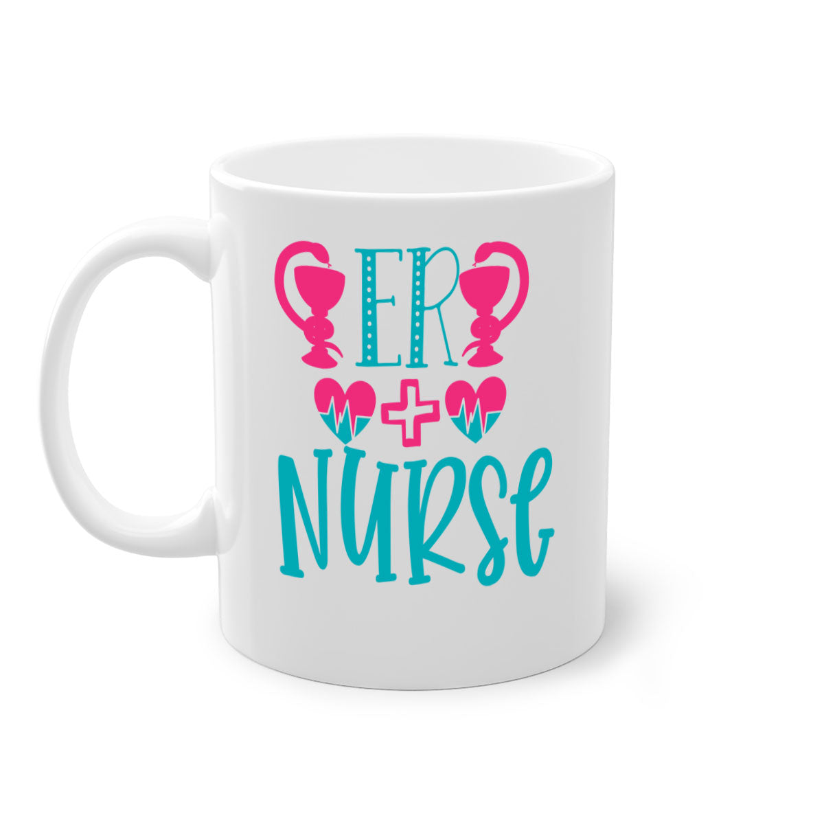ER Nurse Style 387# Mug featuring a two-tone design with a colored handle and glossy finish, available in multiple colors.
