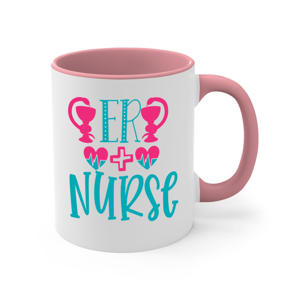 ER Nurse Style 387# Mug featuring a two-tone design with a colored handle and glossy finish, available in multiple colors.