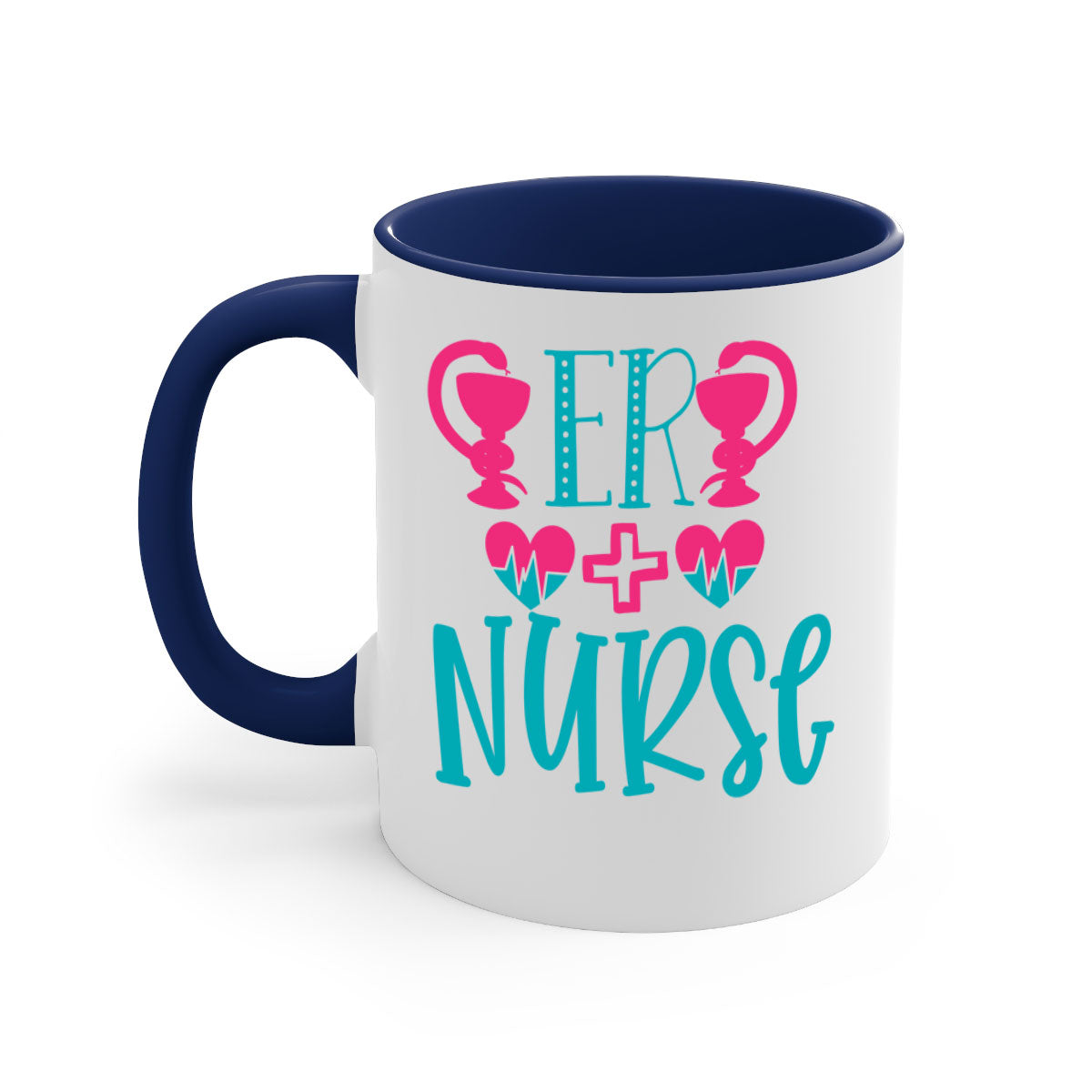 ER Nurse Style 387# Mug featuring a two-tone design with a colored handle and glossy finish, available in multiple colors.