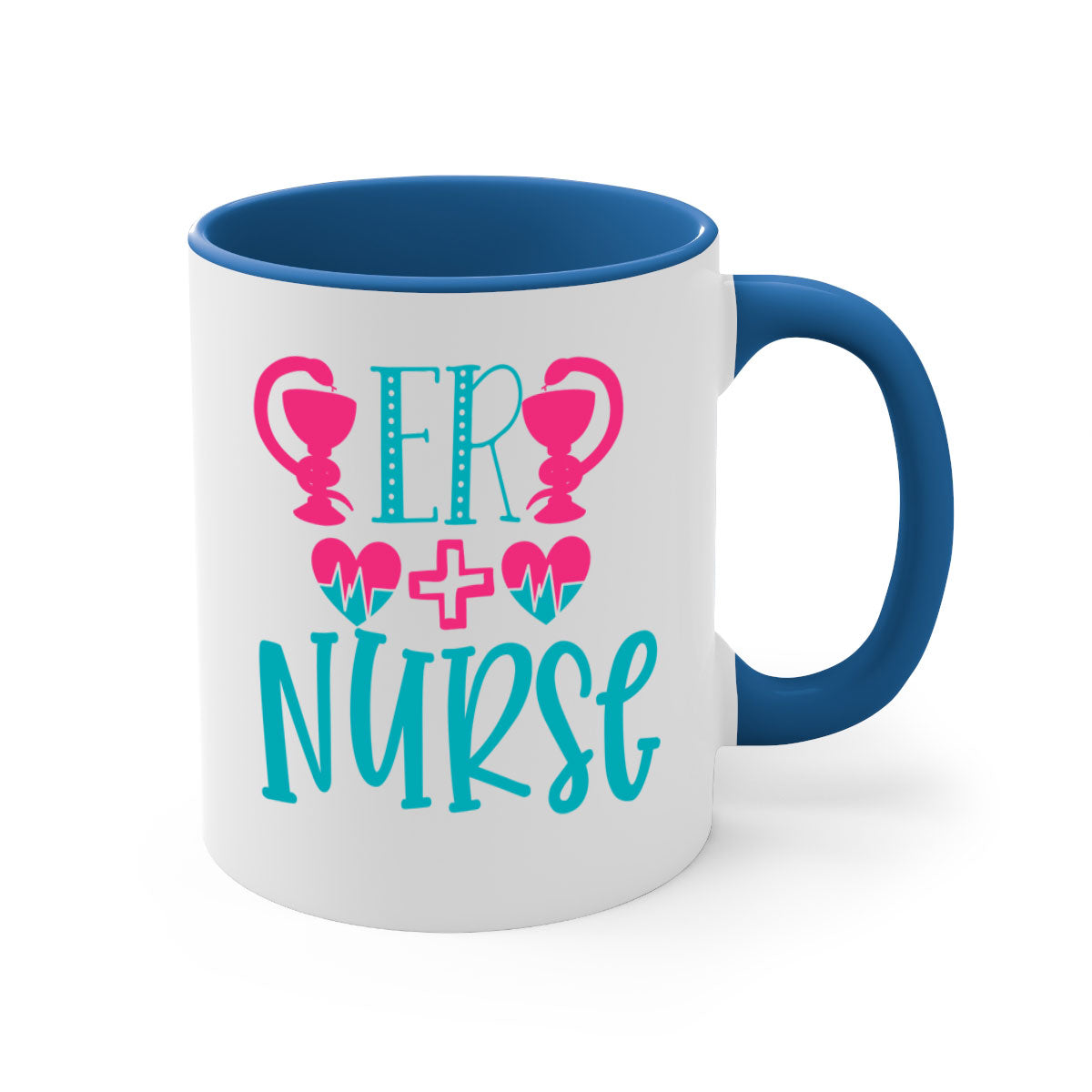 ER Nurse Style 387# Mug featuring a two-tone design with a colored handle and glossy finish, available in multiple colors.