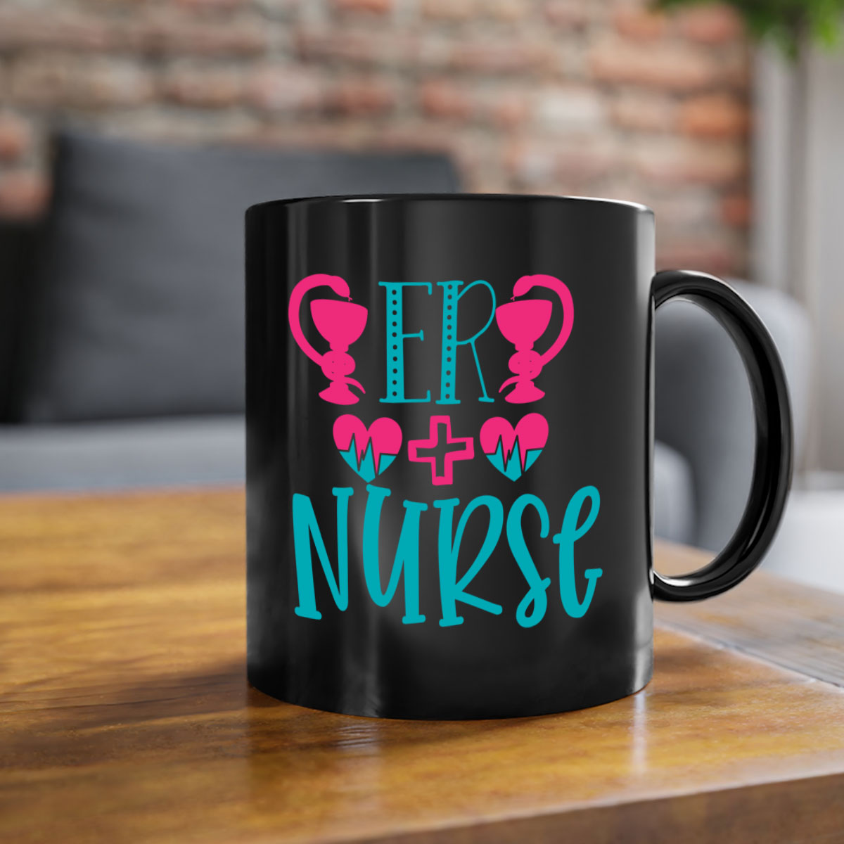 ER Nurse Style 387# Mug featuring a two-tone design with a colored handle and glossy finish, available in multiple colors.