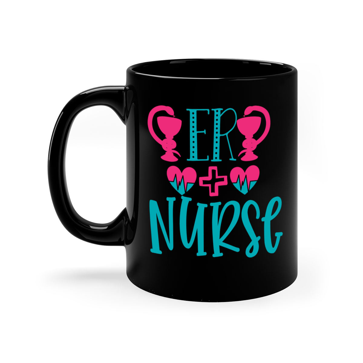 ER Nurse Style 387# Mug featuring a two-tone design with a colored handle and glossy finish, available in multiple colors.