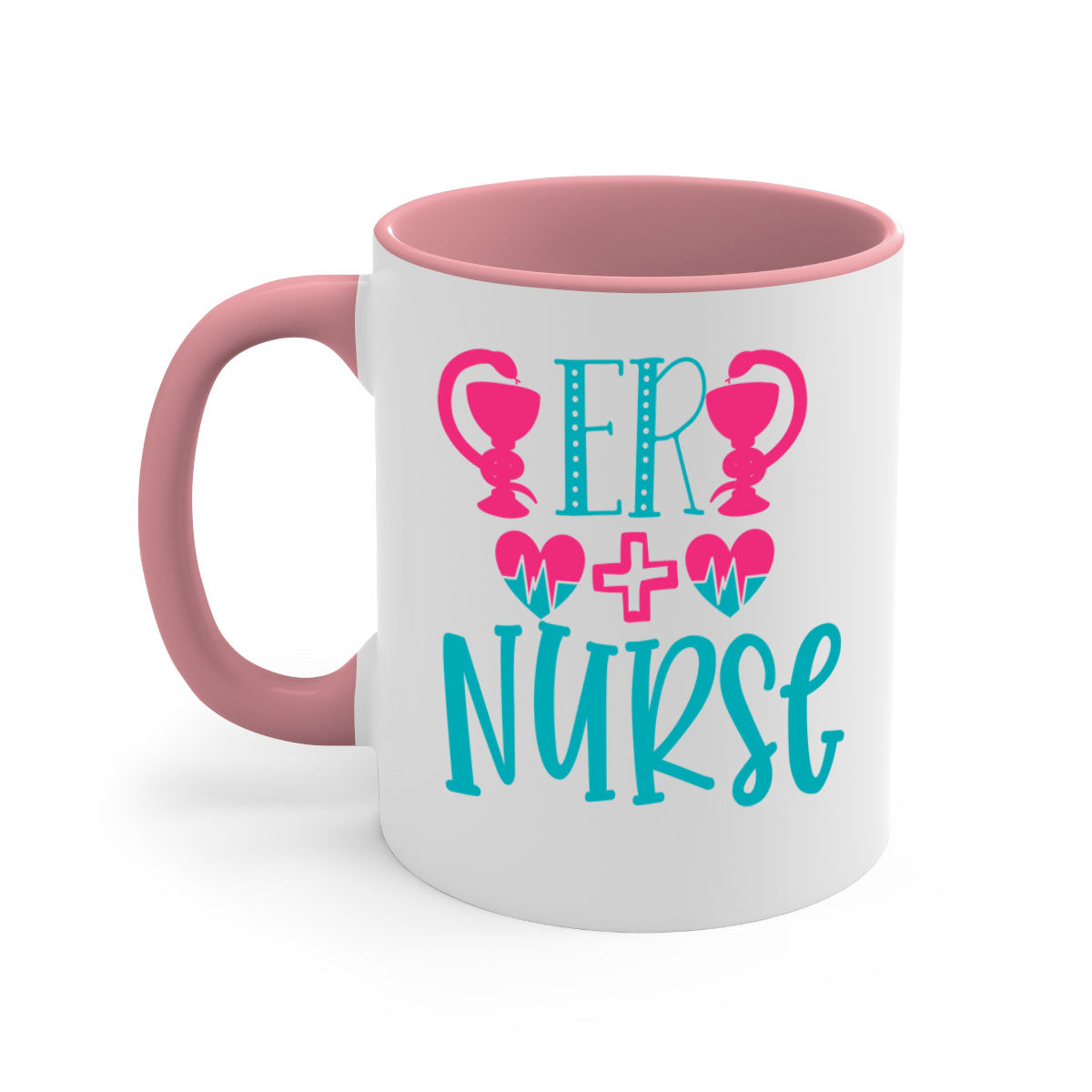ER Nurse Style 387# Mug featuring a two-tone design with a colored handle and glossy finish, available in multiple colors.