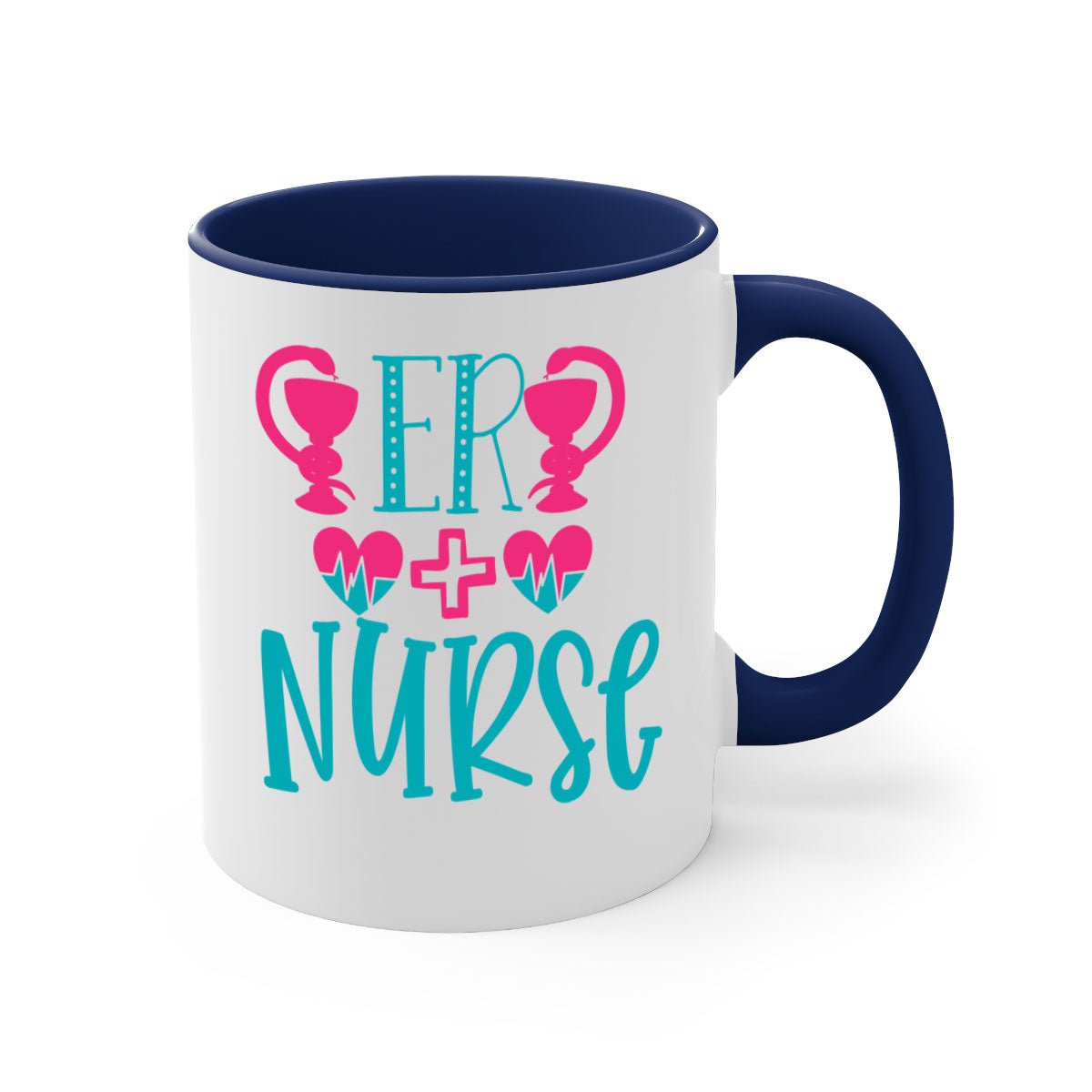 ER Nurse Style 387# Mug featuring a two-tone design with a colored handle and glossy finish, available in multiple colors.