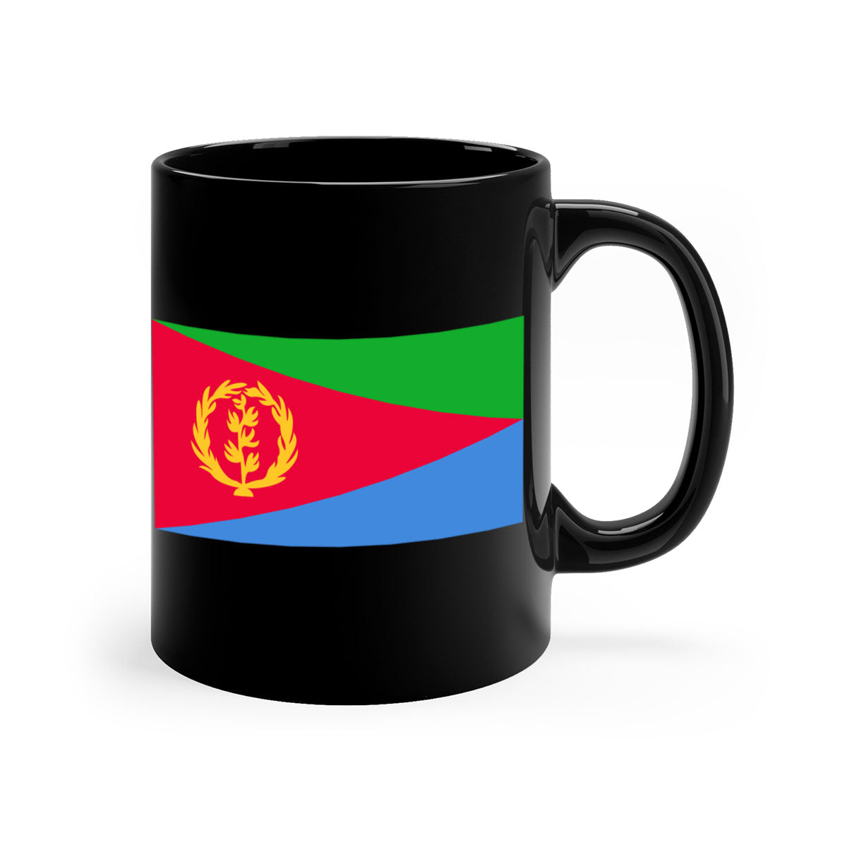 Eritrea 143# Mug featuring a glossy finish with colorful handle and interior options, perfect for coffee or tea.