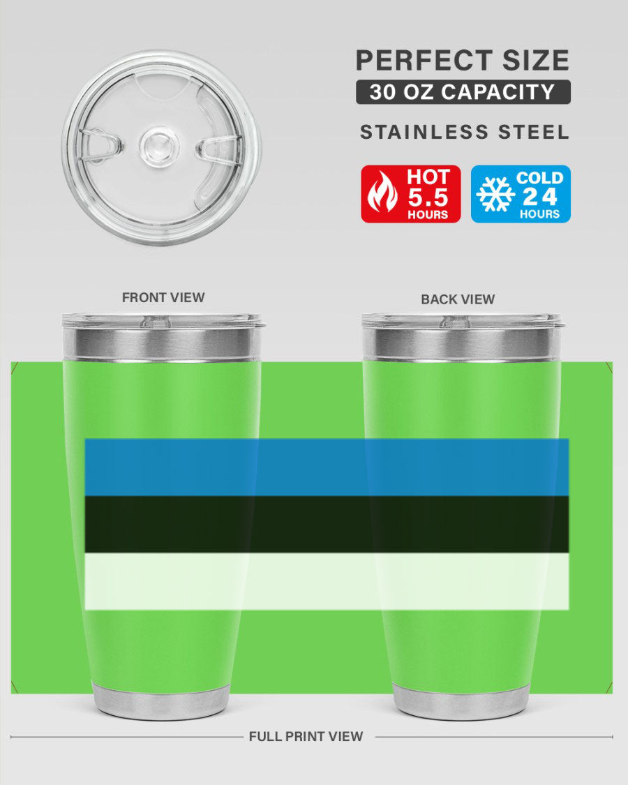 Estonia 142# Tumbler featuring a double wall vacuum design, copper lining, and a press-in drink-thru lid, perfect for hot and cold beverages.