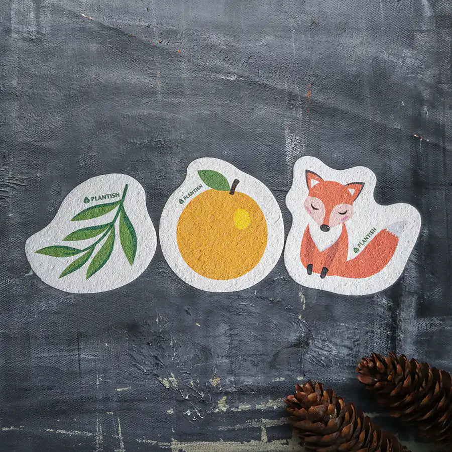 Eucalyptus Pop-up Sponge displayed on a kitchen countertop, showcasing its eco-friendly design and texture.