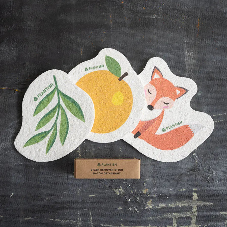 Eucalyptus Pop-up Sponge displayed on a kitchen countertop, showcasing its eco-friendly design and texture.