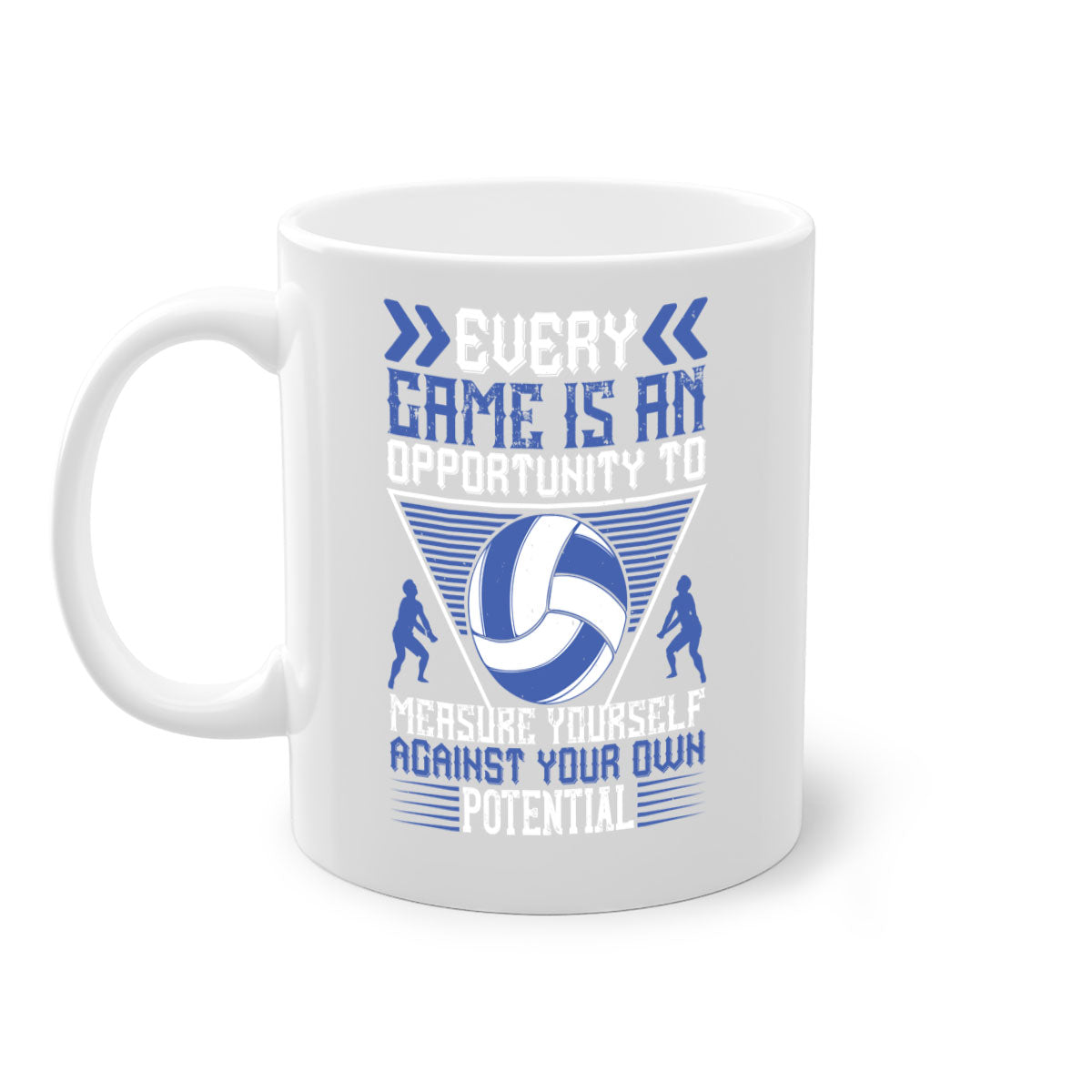 Every game is an opportunity to measure yourself against your own mug with a glossy finish, colored handle, and interior, available in multiple colors.