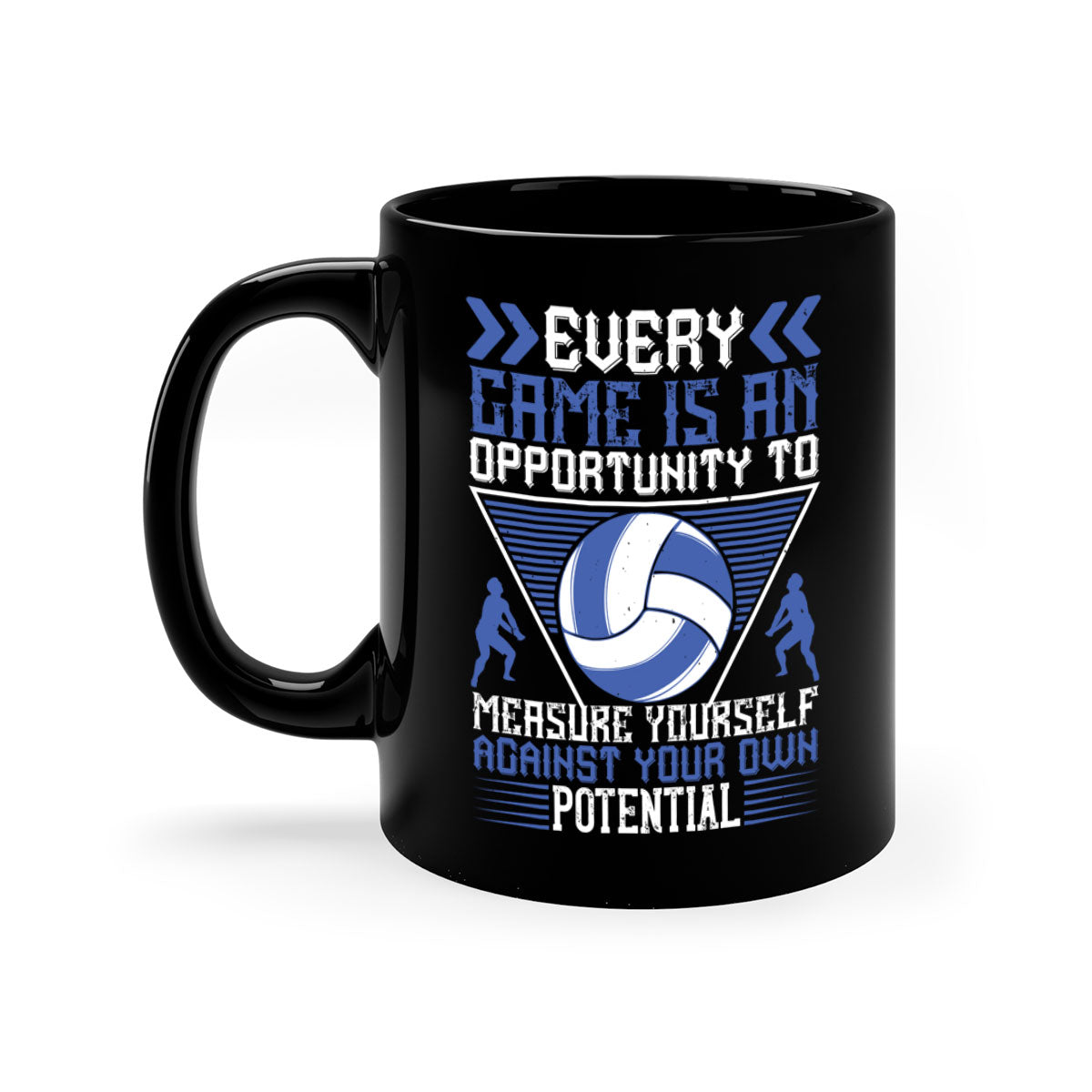 Every game is an opportunity to measure yourself against your own mug with a glossy finish, colored handle, and interior, available in multiple colors.
