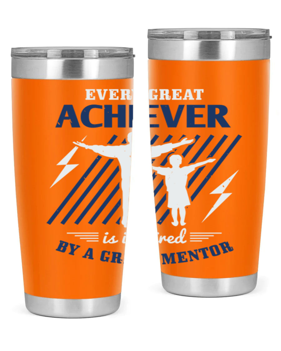 Every Great Achiever 230# Tumbler, 20oz double wall vacuum stainless steel with copper lining, featuring a drink-thru lid.