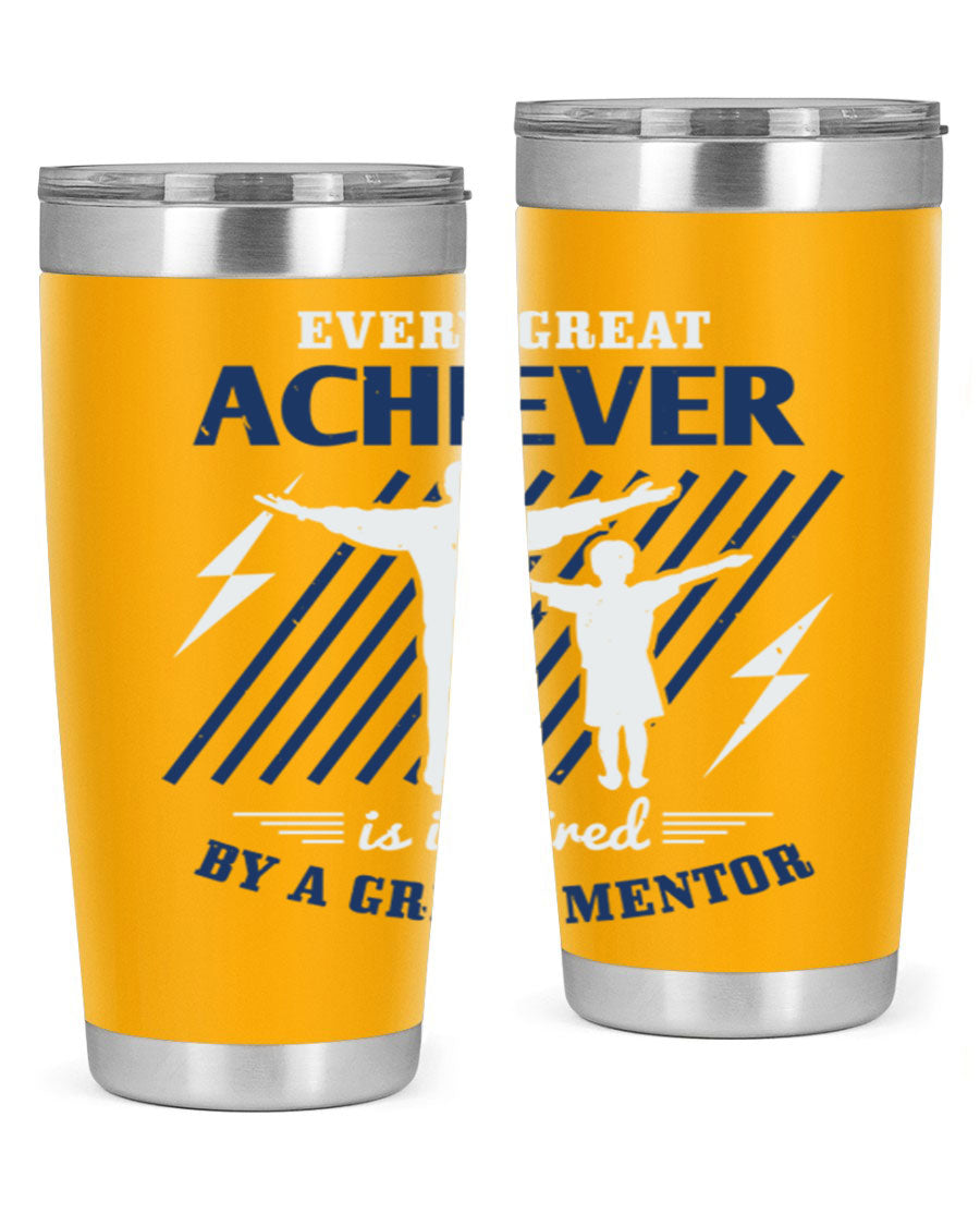 Every Great Achiever 230# Tumbler, 20oz double wall vacuum stainless steel with copper lining, featuring a drink-thru lid.