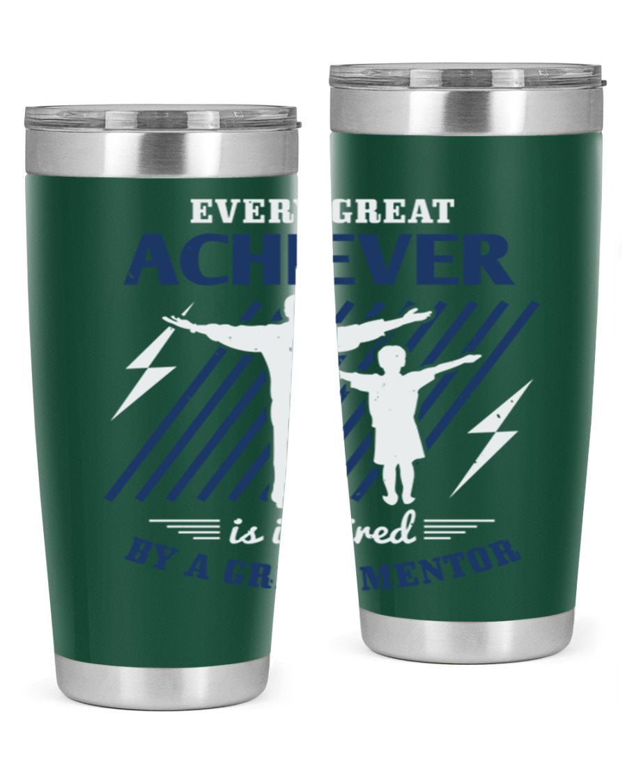 Every Great Achiever 230# Tumbler, 20oz double wall vacuum stainless steel with copper lining, featuring a drink-thru lid.