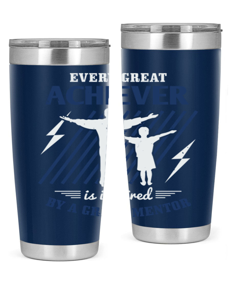 Every Great Achiever 230# Tumbler, 20oz double wall vacuum stainless steel with copper lining, featuring a drink-thru lid.
