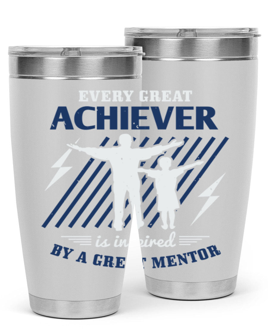 Every Great Achiever 230# Tumbler, 20oz double wall vacuum stainless steel with copper lining, featuring a drink-thru lid.