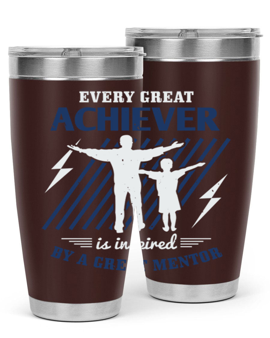 Every Great Achiever 230# Tumbler, 20oz double wall vacuum stainless steel with copper lining, featuring a drink-thru lid.