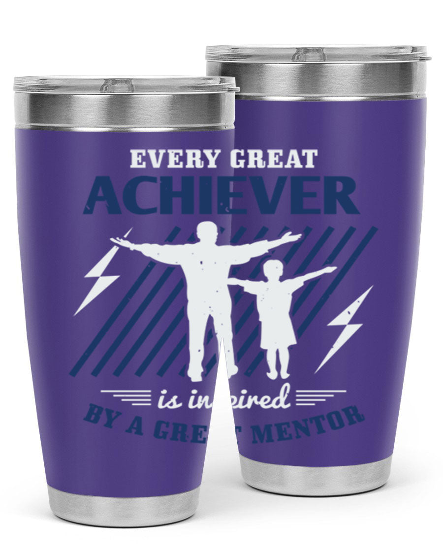 Every Great Achiever 230# Tumbler, 20oz double wall vacuum stainless steel with copper lining, featuring a drink-thru lid.