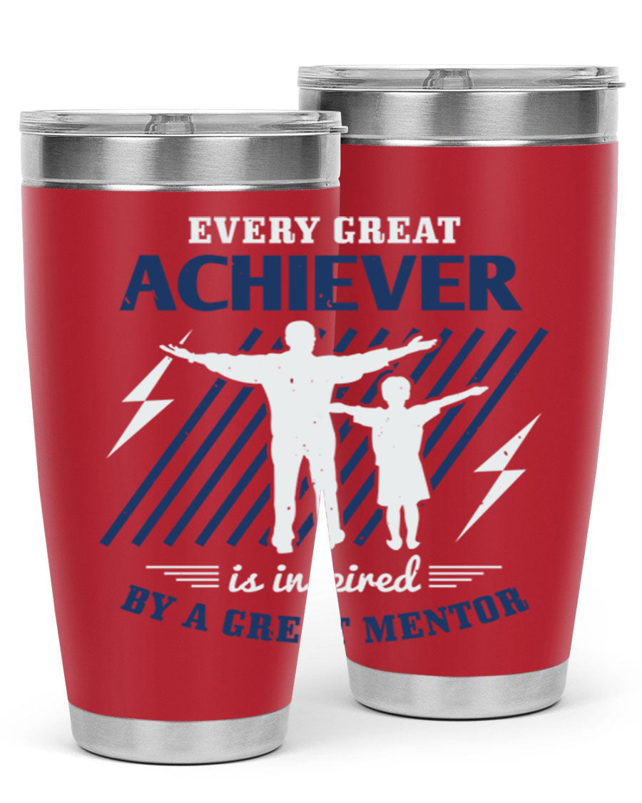 Every Great Achiever 230# Tumbler, 20oz double wall vacuum stainless steel with copper lining, featuring a drink-thru lid.