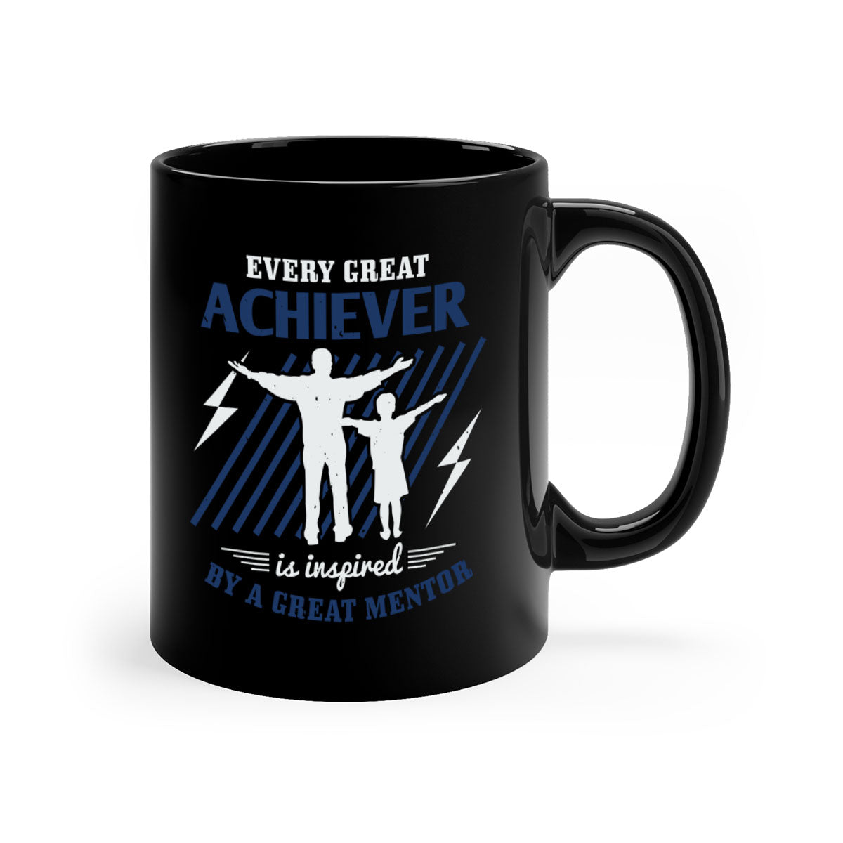 Every Great Achiever 230# Mug with colorful handle and glossy finish, available in multiple colors and sizes.