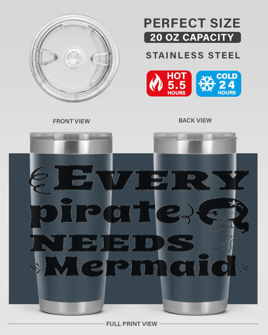 Mermaid 163# Tumbler featuring double wall vacuum insulation, vibrant design, and a press-in lid, perfect for hot and cold beverages.