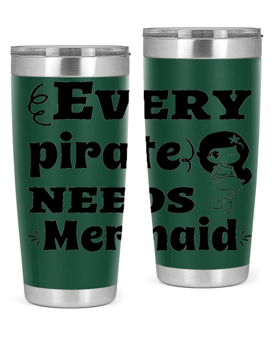 Mermaid 163# Tumbler featuring double wall vacuum insulation, vibrant design, and a press-in lid, perfect for hot and cold beverages.