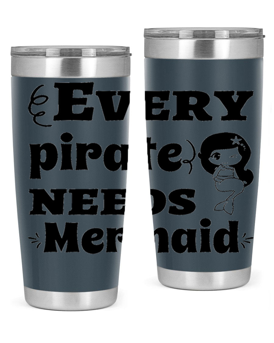 Mermaid 163# Tumbler featuring double wall vacuum insulation, vibrant design, and a press-in lid, perfect for hot and cold beverages.