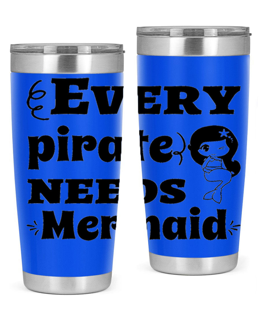 Mermaid 163# Tumbler featuring double wall vacuum insulation, vibrant design, and a press-in lid, perfect for hot and cold beverages.