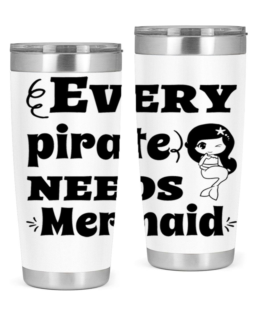 Mermaid 163# Tumbler featuring double wall vacuum insulation, vibrant design, and a press-in lid, perfect for hot and cold beverages.