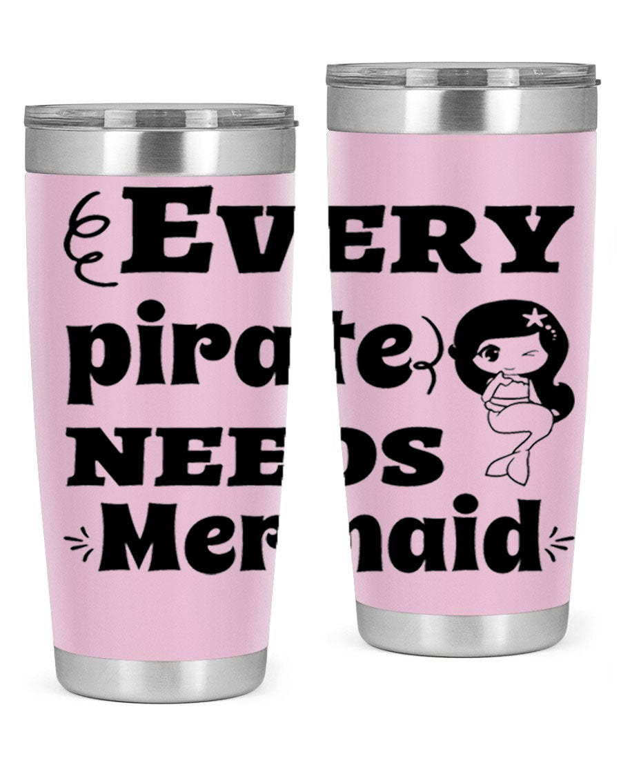 Mermaid 163# Tumbler featuring double wall vacuum insulation, vibrant design, and a press-in lid, perfect for hot and cold beverages.