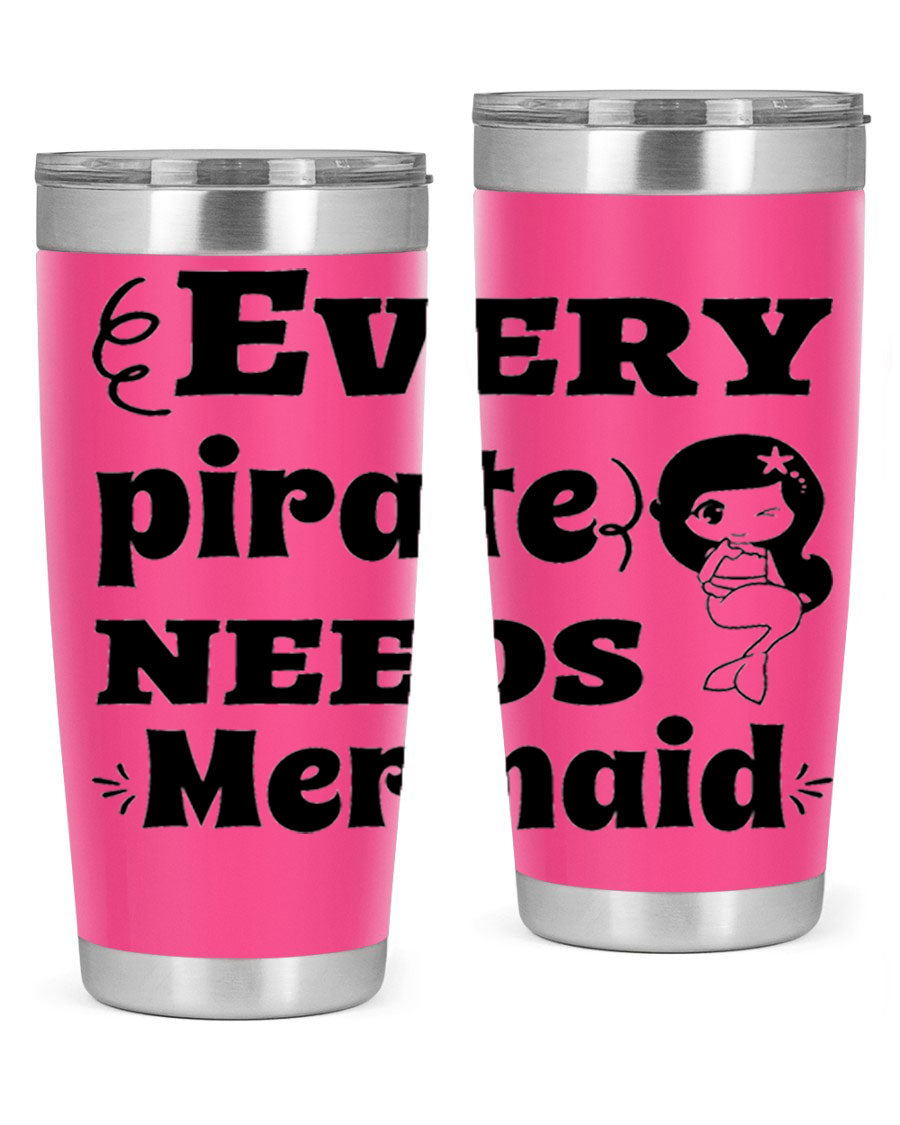 Mermaid 163# Tumbler featuring double wall vacuum insulation, vibrant design, and a press-in lid, perfect for hot and cold beverages.