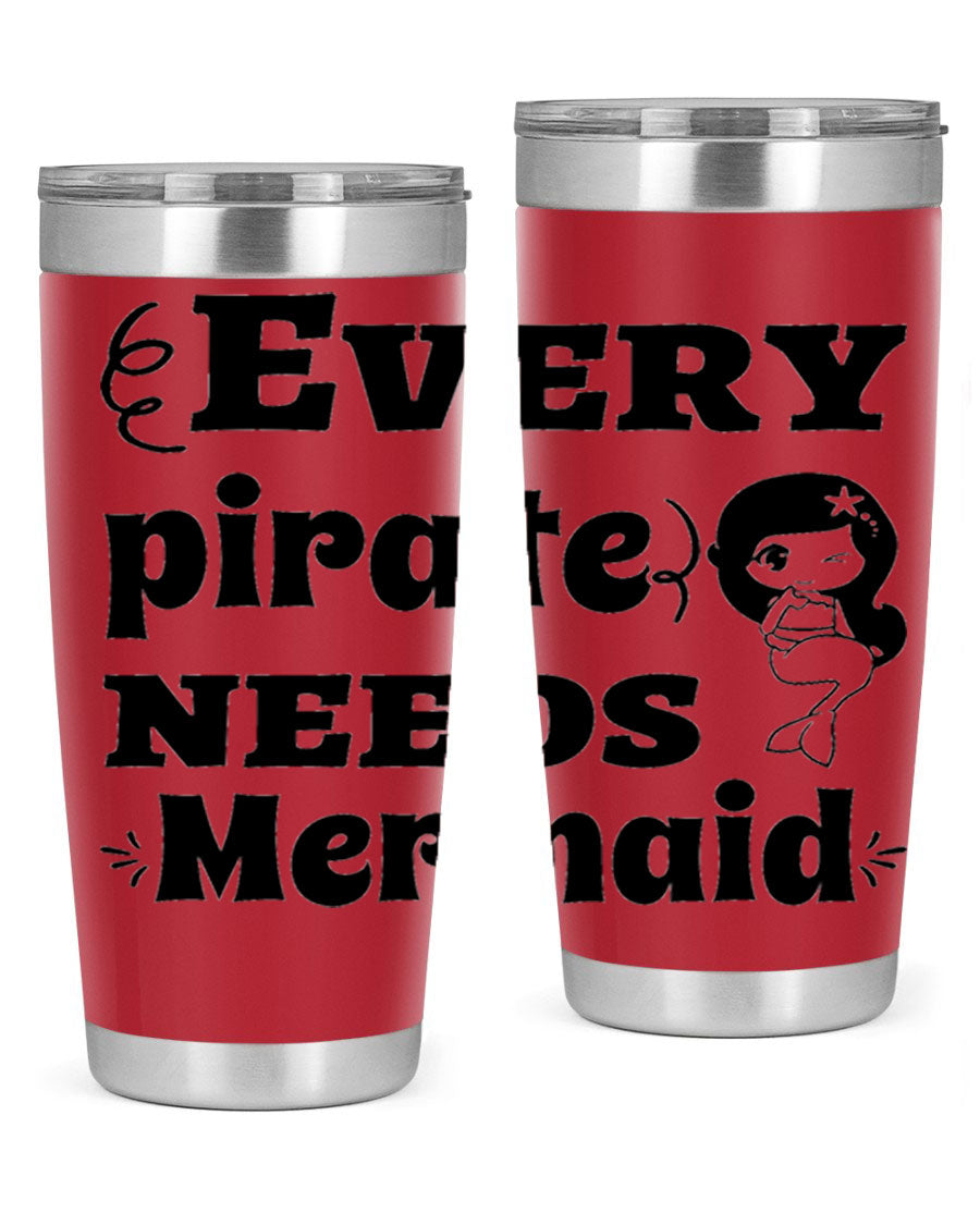 Mermaid 163# Tumbler featuring double wall vacuum insulation, vibrant design, and a press-in lid, perfect for hot and cold beverages.