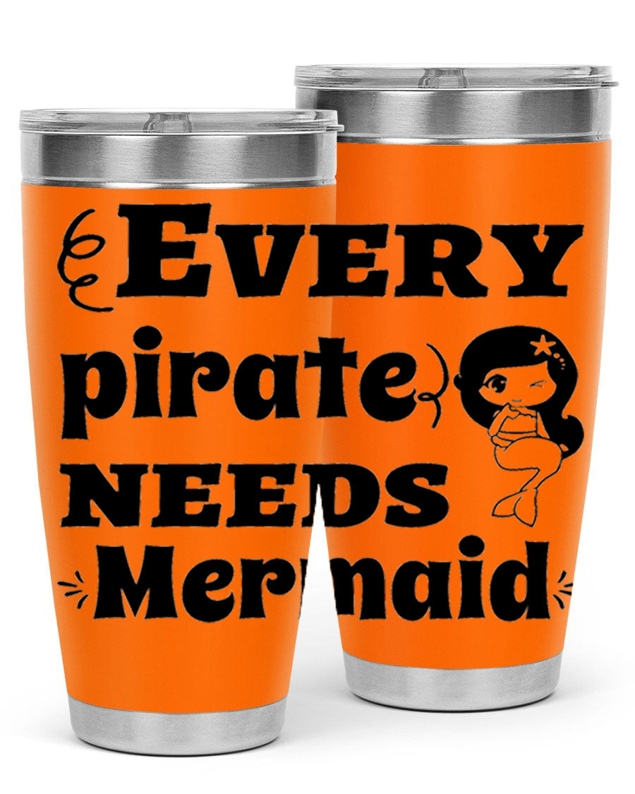 Mermaid 163# Tumbler featuring double wall vacuum insulation, vibrant design, and a press-in lid, perfect for hot and cold beverages.