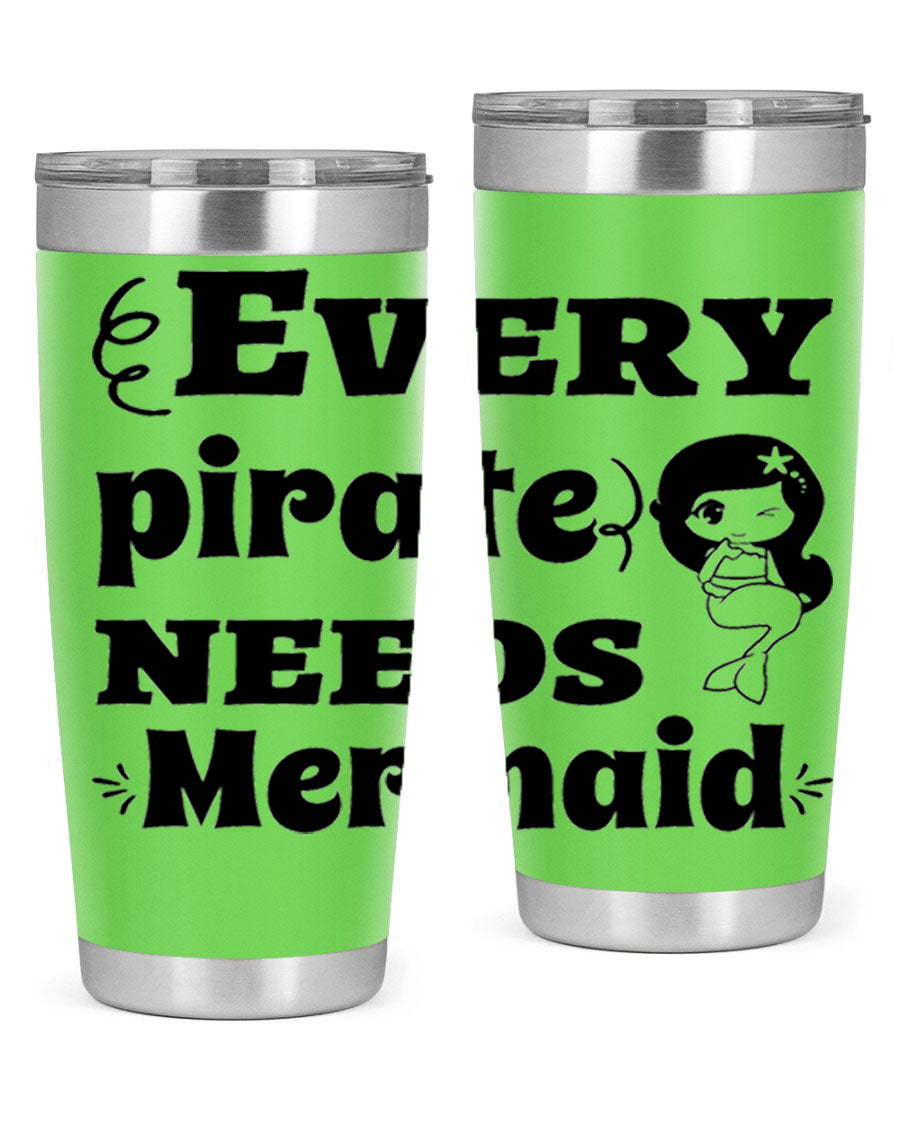 Mermaid 163# Tumbler featuring double wall vacuum insulation, vibrant design, and a press-in lid, perfect for hot and cold beverages.
