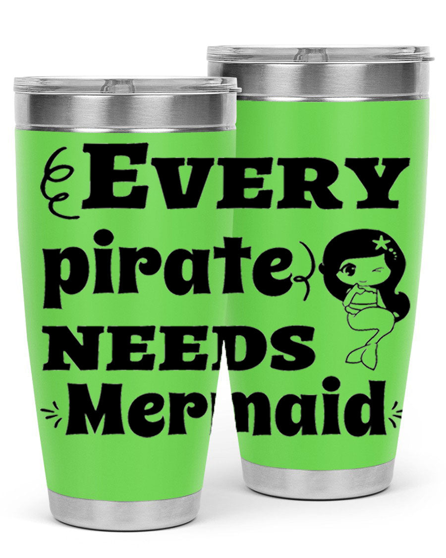 Mermaid 163# Tumbler featuring double wall vacuum insulation, vibrant design, and a press-in lid, perfect for hot and cold beverages.