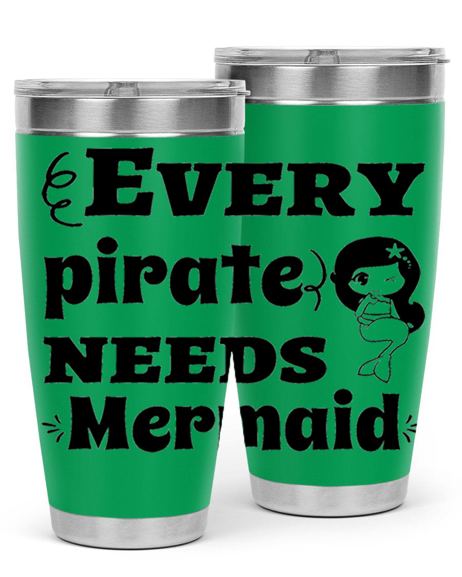 Mermaid 163# Tumbler featuring double wall vacuum insulation, vibrant design, and a press-in lid, perfect for hot and cold beverages.
