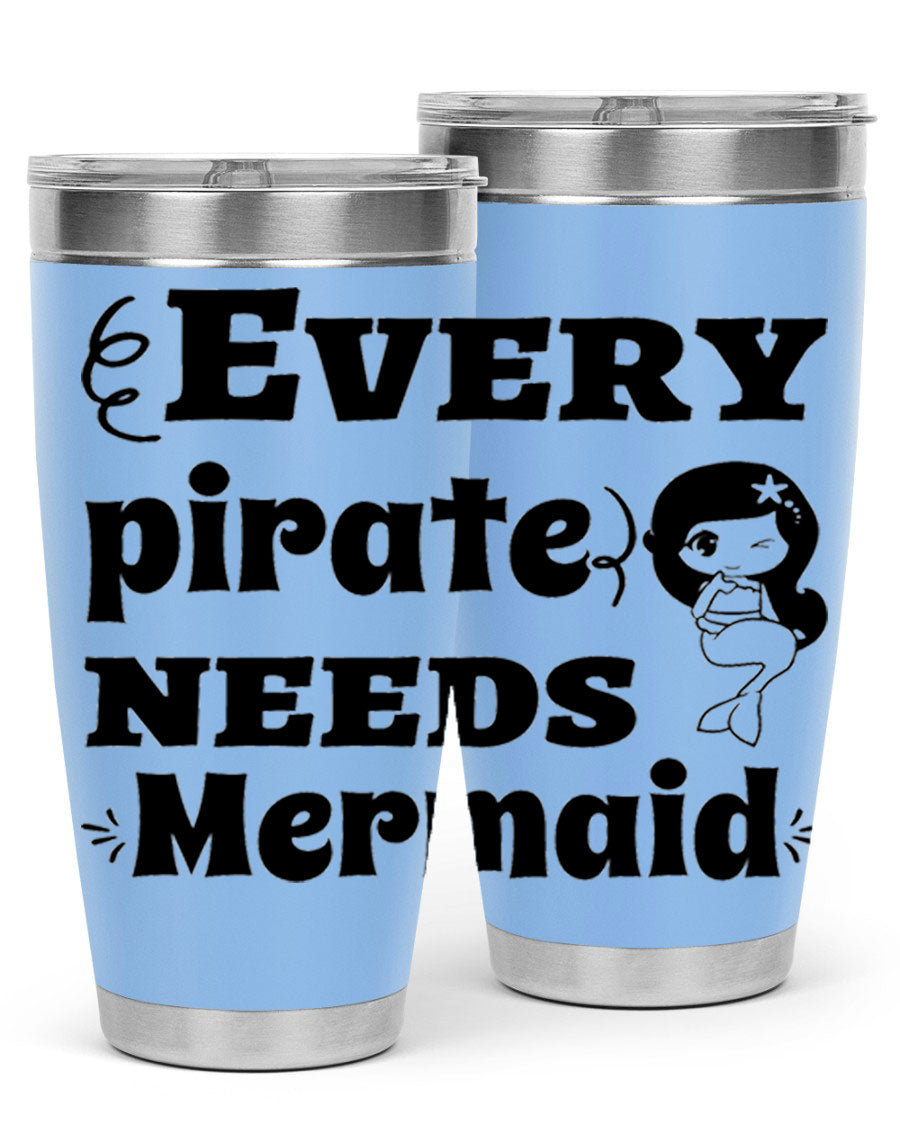 Mermaid 163# Tumbler featuring double wall vacuum insulation, vibrant design, and a press-in lid, perfect for hot and cold beverages.