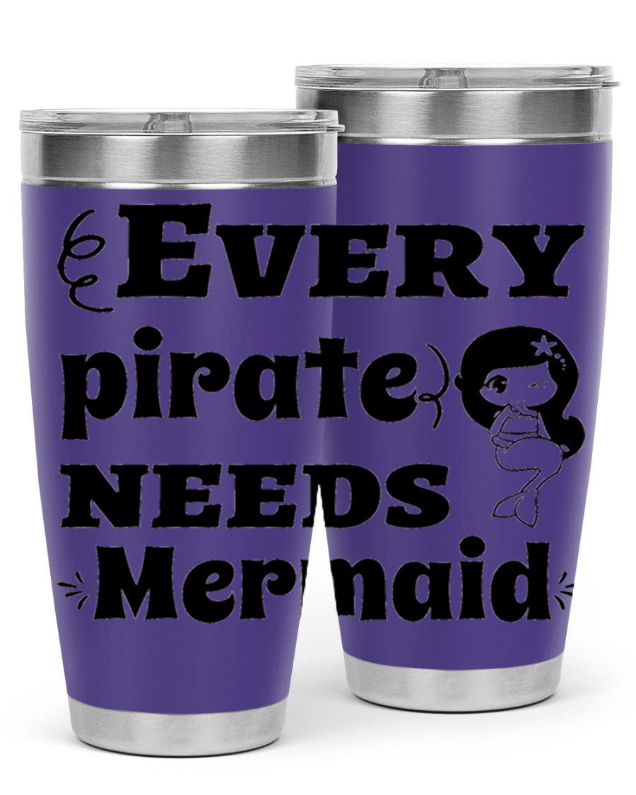 Mermaid 163# Tumbler featuring double wall vacuum insulation, vibrant design, and a press-in lid, perfect for hot and cold beverages.