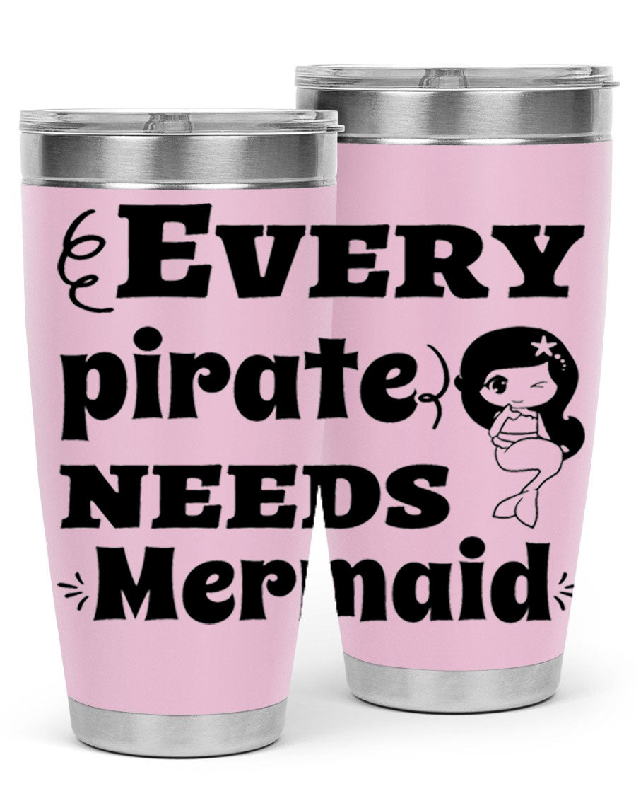 Mermaid 163# Tumbler featuring double wall vacuum insulation, vibrant design, and a press-in lid, perfect for hot and cold beverages.