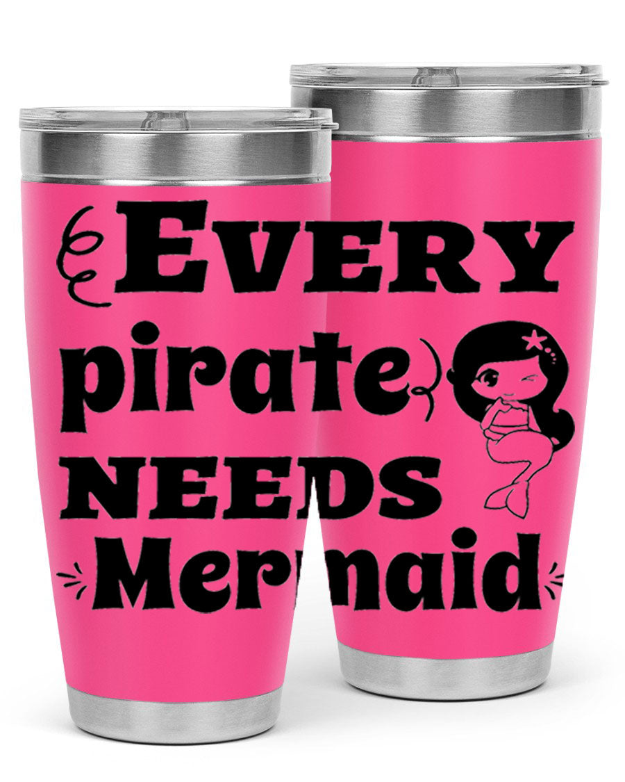 Mermaid 163# Tumbler featuring double wall vacuum insulation, vibrant design, and a press-in lid, perfect for hot and cold beverages.