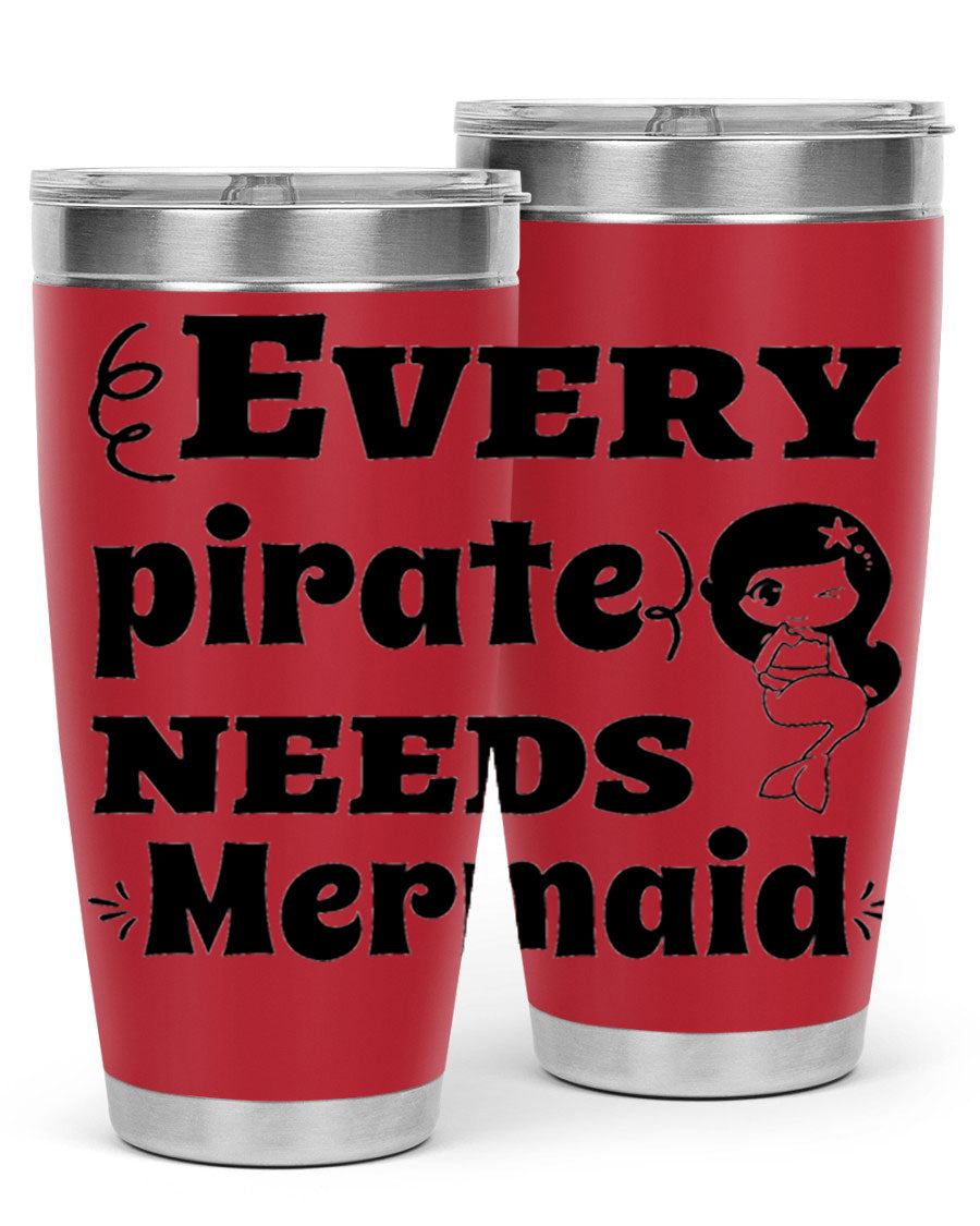 Mermaid 163# Tumbler featuring double wall vacuum insulation, vibrant design, and a press-in lid, perfect for hot and cold beverages.