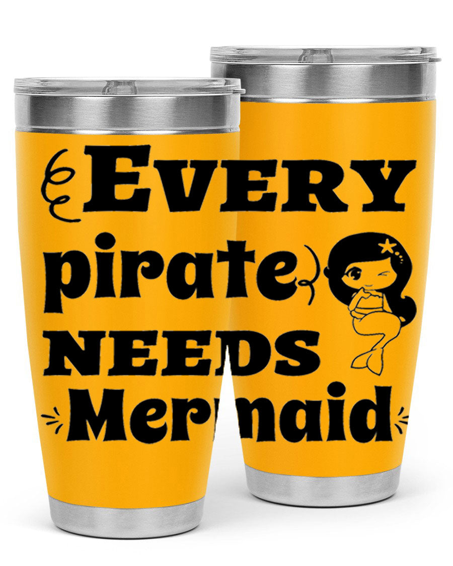 Mermaid 163# Tumbler featuring double wall vacuum insulation, vibrant design, and a press-in lid, perfect for hot and cold beverages.