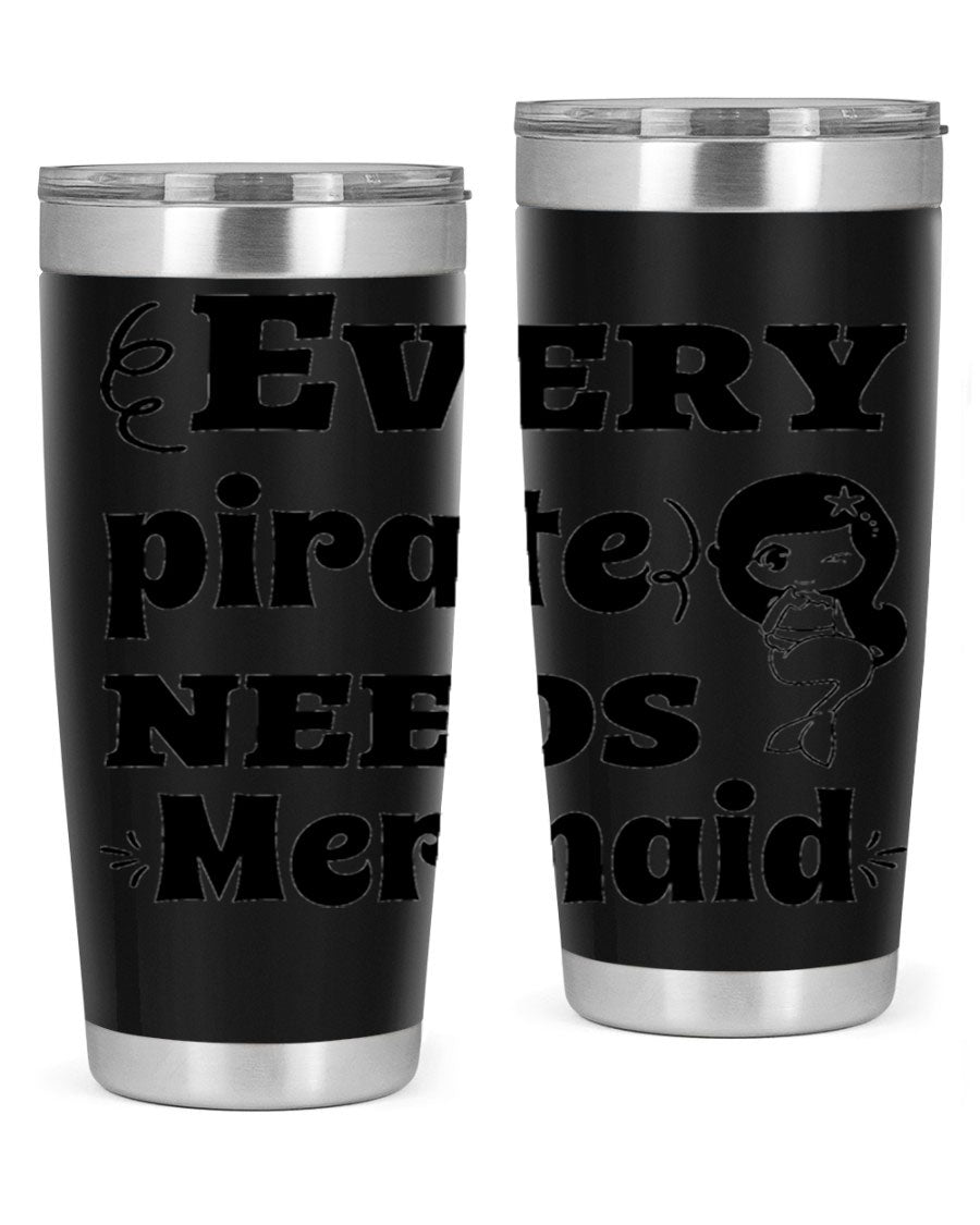 Mermaid 163# Tumbler featuring double wall vacuum insulation, vibrant design, and a press-in lid, perfect for hot and cold beverages.
